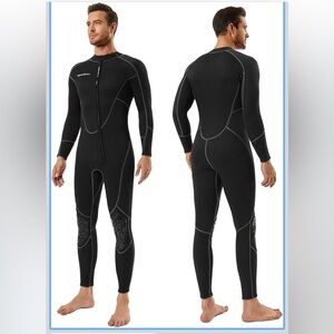 Men's Seaskin 3mm Full Wetsuit for Diving Water Sports w/ UV, Neoprene, XLG New!